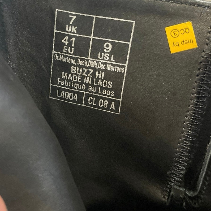 Dr. Martens Buzz High Eclipse Platform Black Leather Tall Boots US 9 NWOB Punk