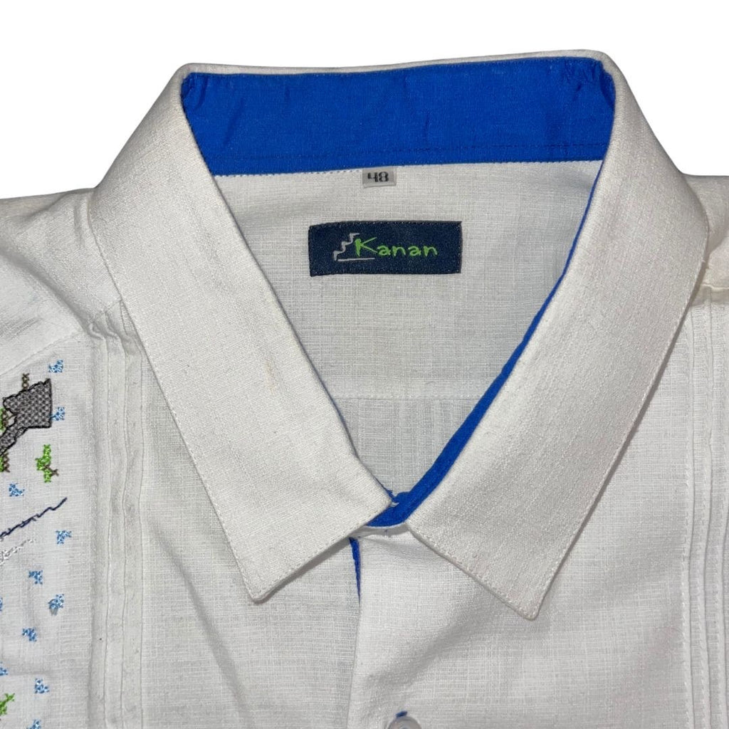 Kanan Long Sleeve Button Shirt SZ 48 Embroidered Nautical Fishing Vacation