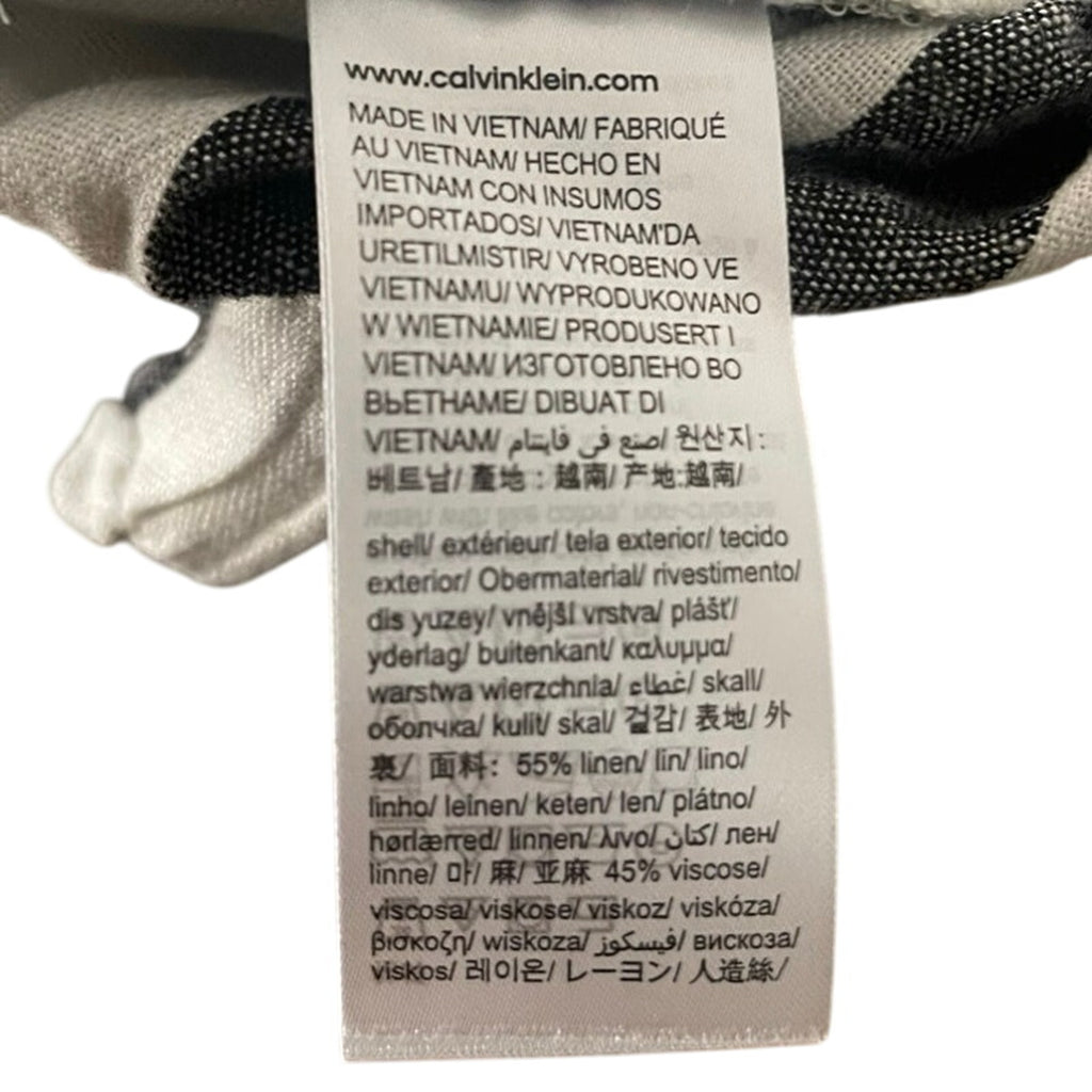 Calvin Klein Women's Gray Striped Linen Blend High Rise Belted Dress Shorts