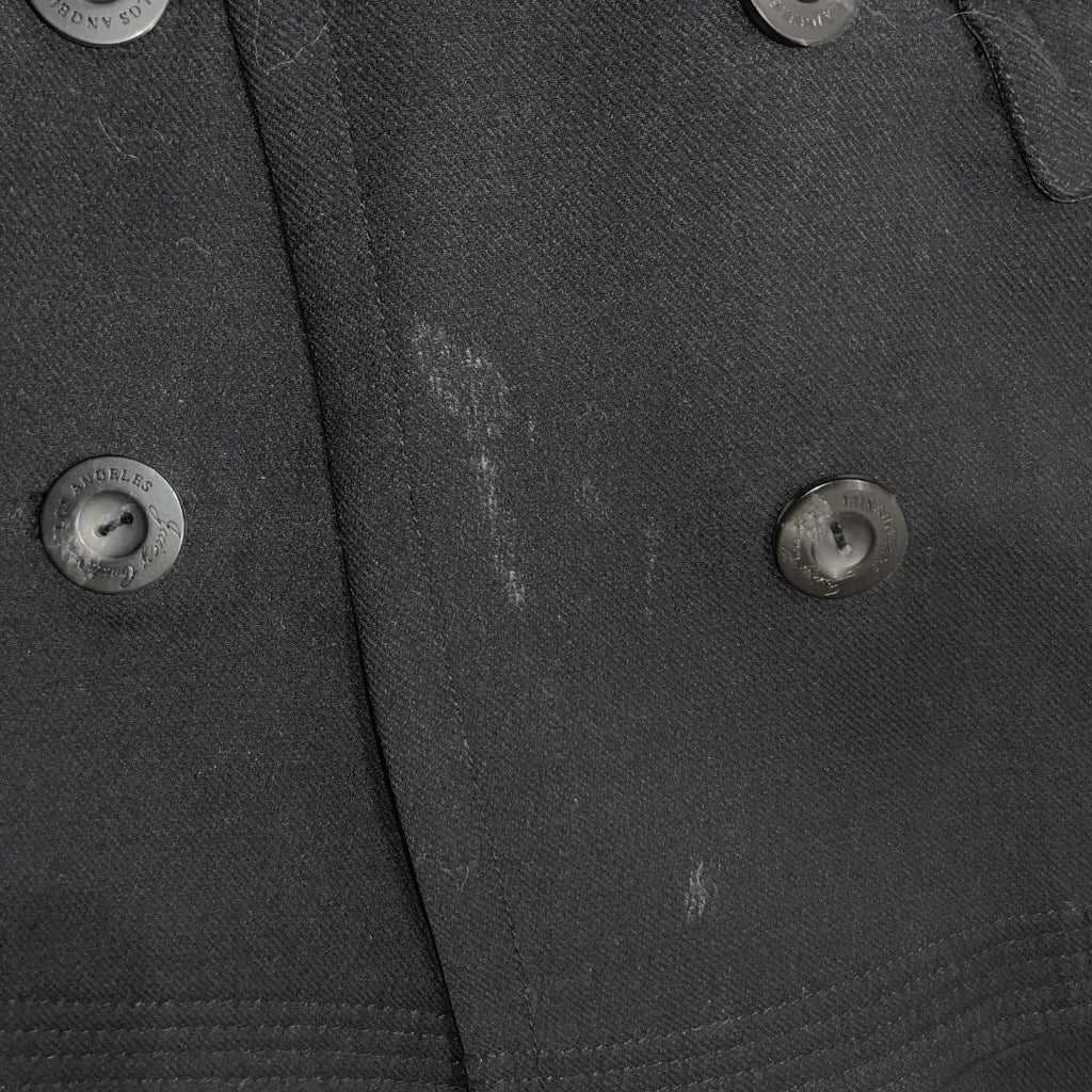 Juicy Couture Double Breasted Wool Trench Peacoat Size Large Ruffle Hem Y2K VTG