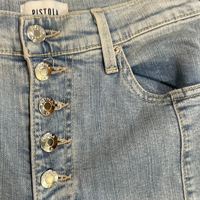 Pistola Silva High Rise Barrel Denim Jeans 25 Streetwear Casual Boho Artsy