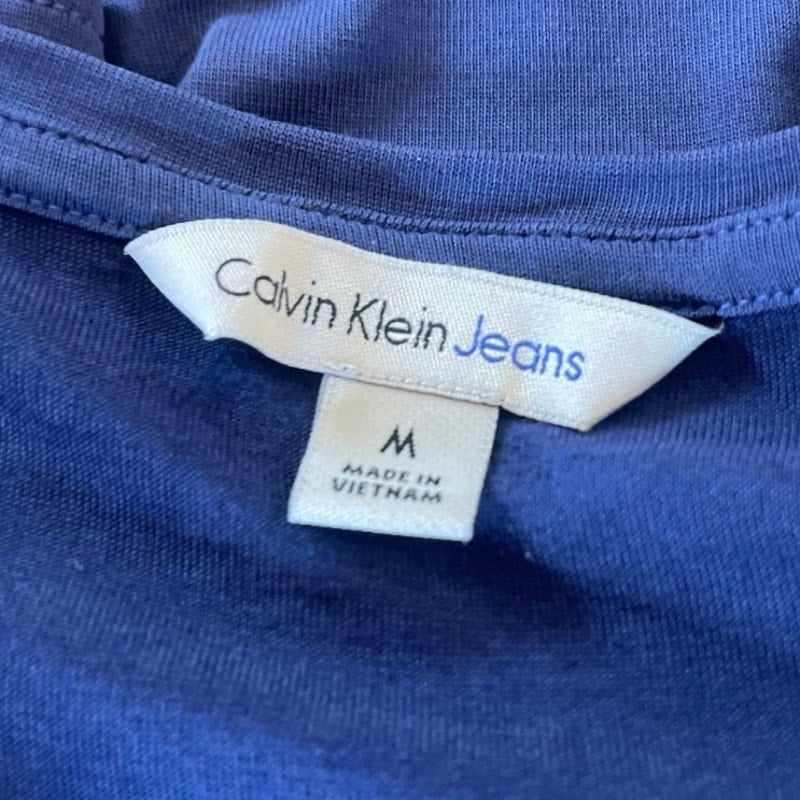 Calvin Klein Jeans Jersey Knit Top Size Medium Flowy Lightweight Drapey Casual