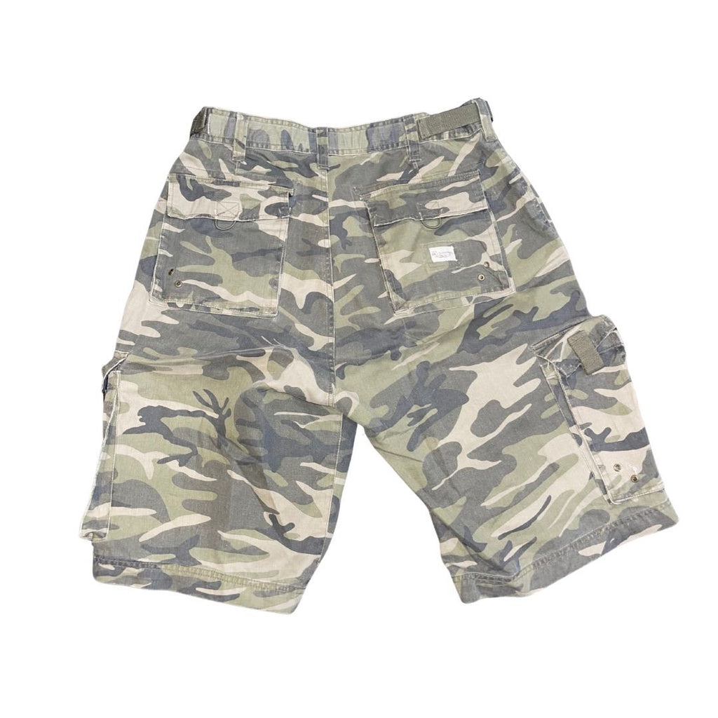 RRJ Outfitters Camouflage Cargo Shorts 90s Y2K outdoors Streetwear Utility SZ 36