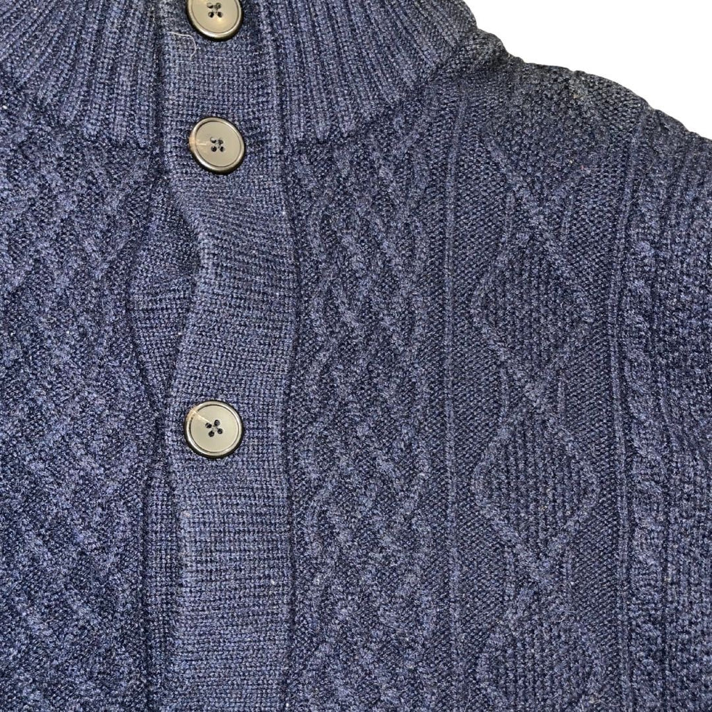 Uniqlo Chunky Cable Knit Button Down Cardigan Sweater Size XL Preppy Granpacore