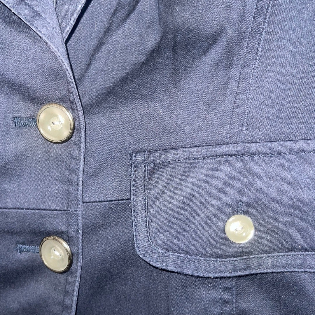 Allen by Allen Schwartz Blue Blazer Jacket SZ 2 Button Pockets Career Office VTG