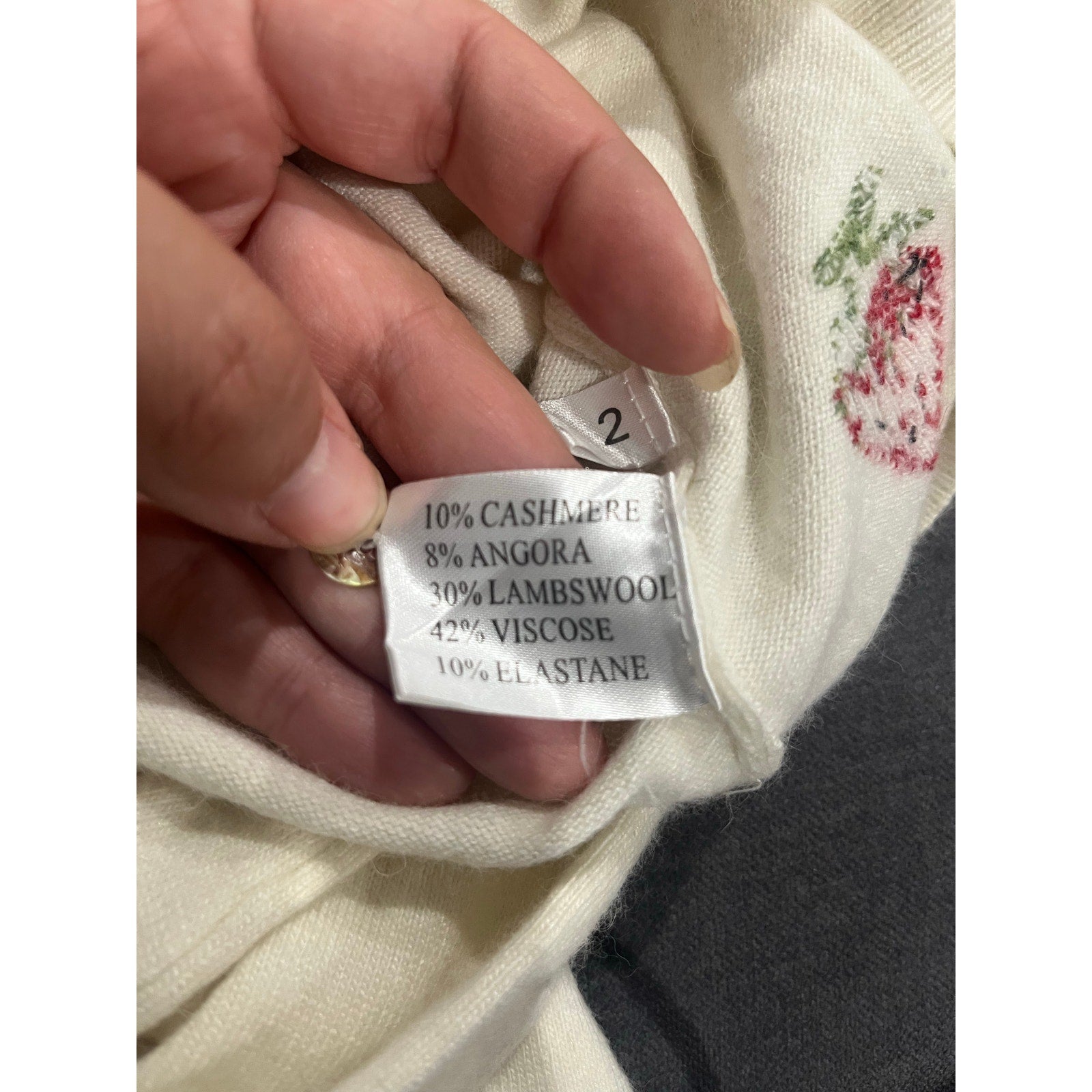 Sempre Strawberry button up cardigan cashmere and lambswool blend