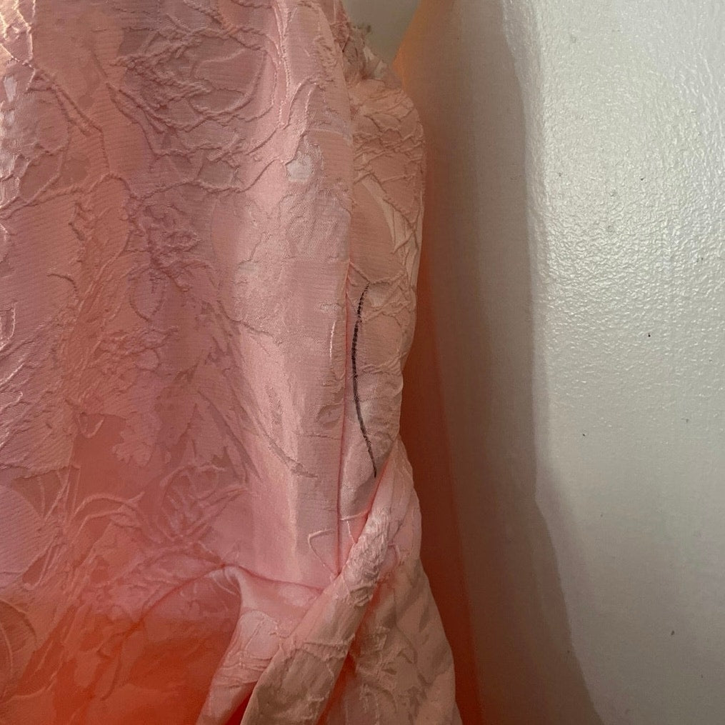 Shein Pink Floral Jacquar Strapless Bow Mini Dress SZ M Coquette Party Flirty