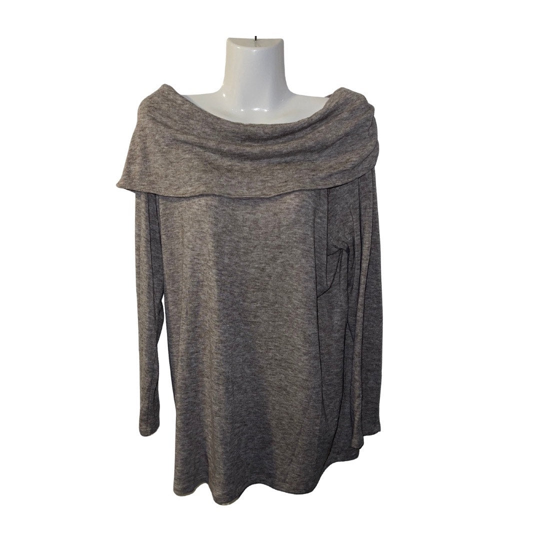 Chico's Cowl Neck Sweater Top Tunic Casual Comfort Size Large (Chico's Size 2)