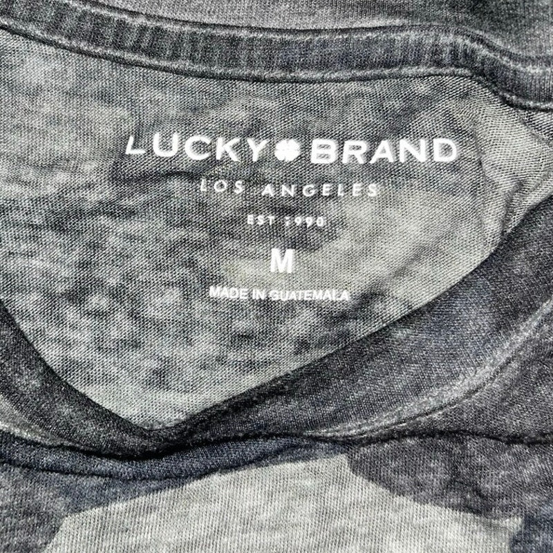 Lucky Brand Camouflage Tee Shirt Size Medium Short Sleeve Crewneck Casual