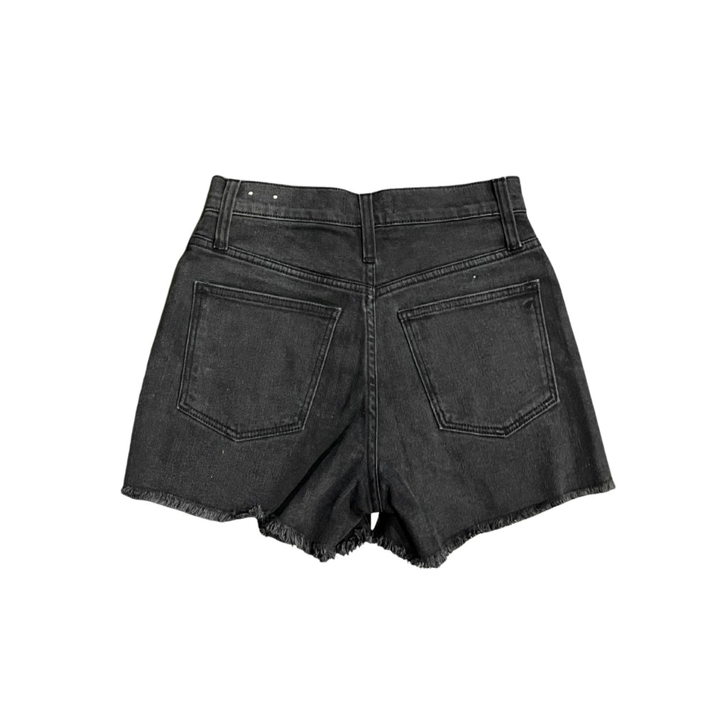 Madewell High Rise Denim Button Front Shorts Raw Hem Size 24 Y2K Streetwear