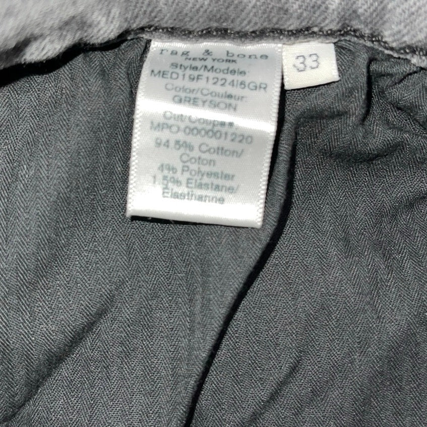 Rag & Bone Men's Fit 1 Extra Slim Button Fly Greyson Jeans Size 33 Punk Grunge