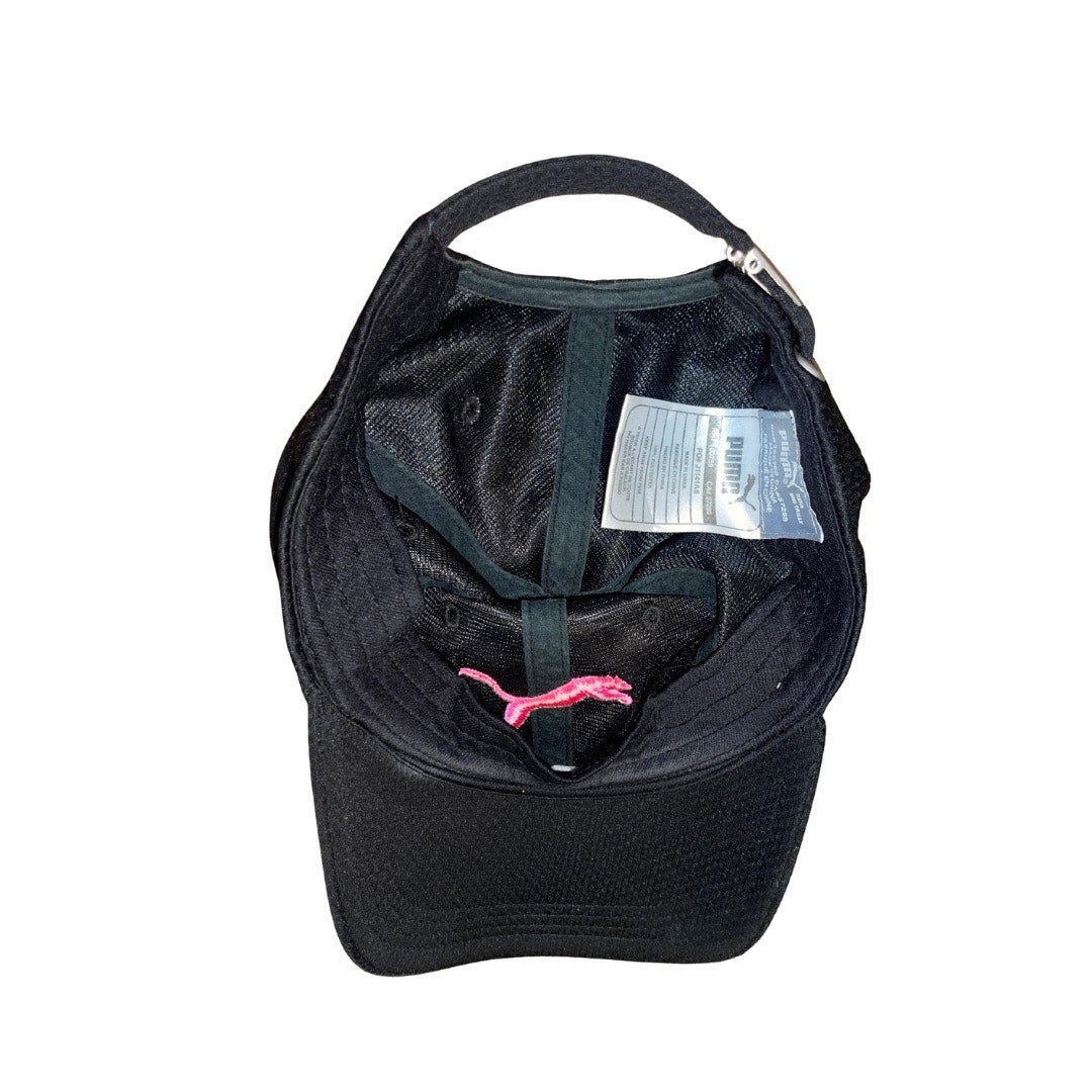 Puma Hat Cap Adjustable One Size Black Hot Pink Logo Activewear Athletic