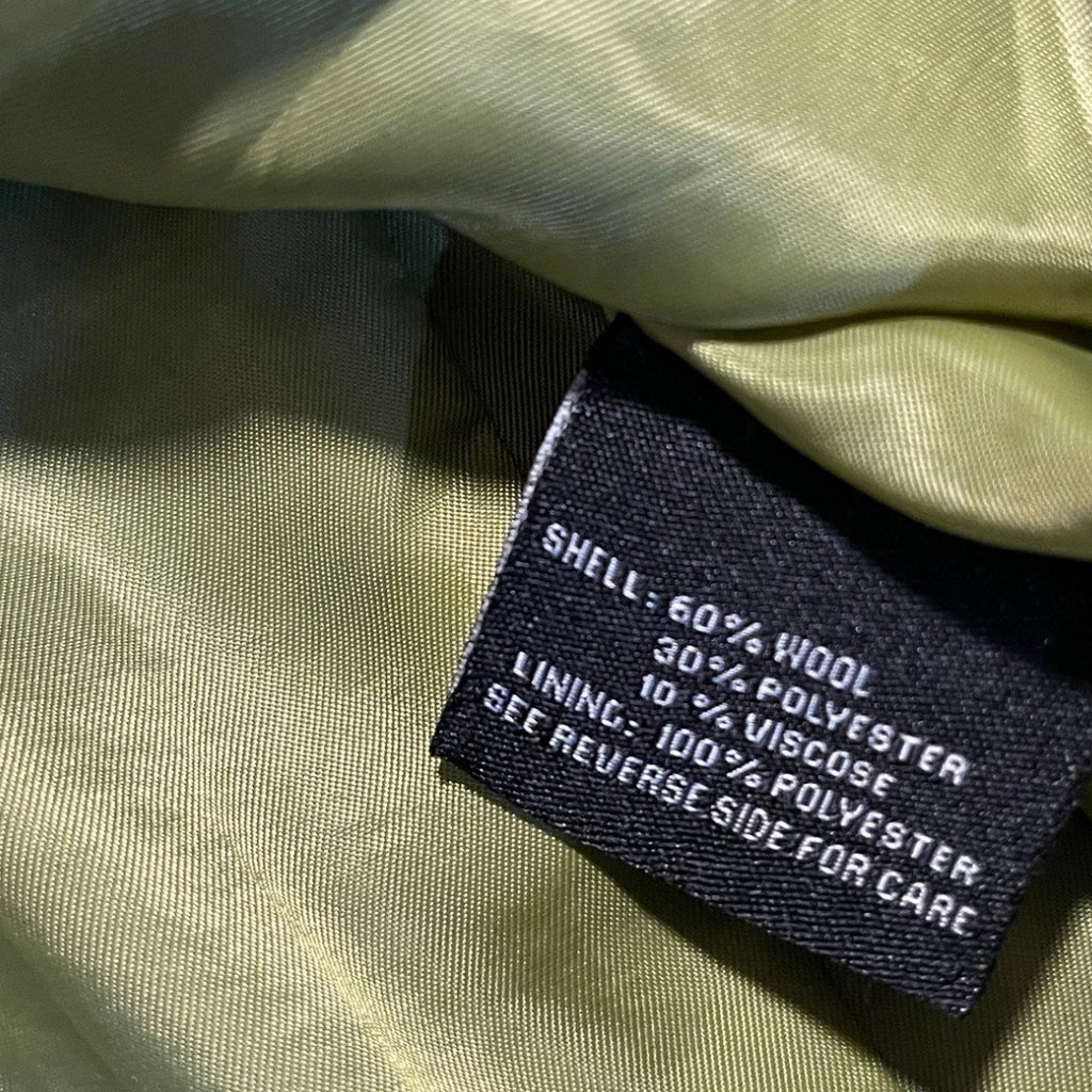 Steve Madden Womens Wool Blend Green Army Jacket Military Coat Size Medium