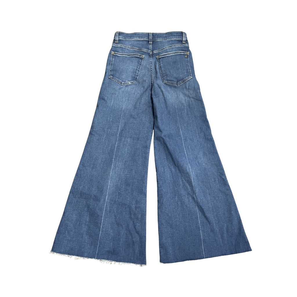 Madewell Flared Wide Leg Cropped Denim Jeans Raw Hem SZ 25 Retro Chic NWT