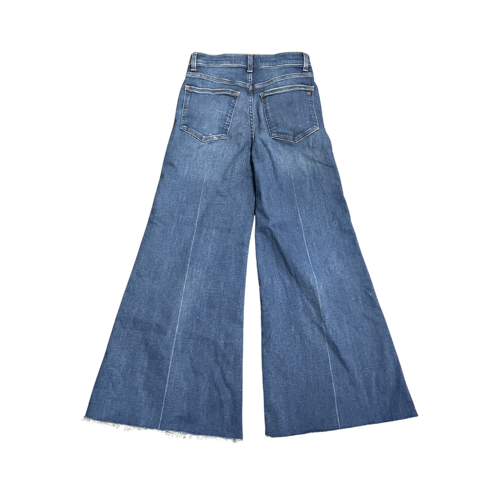 Madewell Flared Wide Leg Cropped Denim Jeans Raw Hem SZ 25 Retro Chic NWT