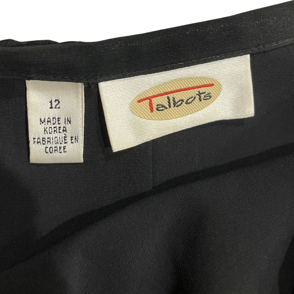 Vintage Talbots Pleated Midi Lined Skirt SZ 12 Career wear Flowy Drape 70s Chic
