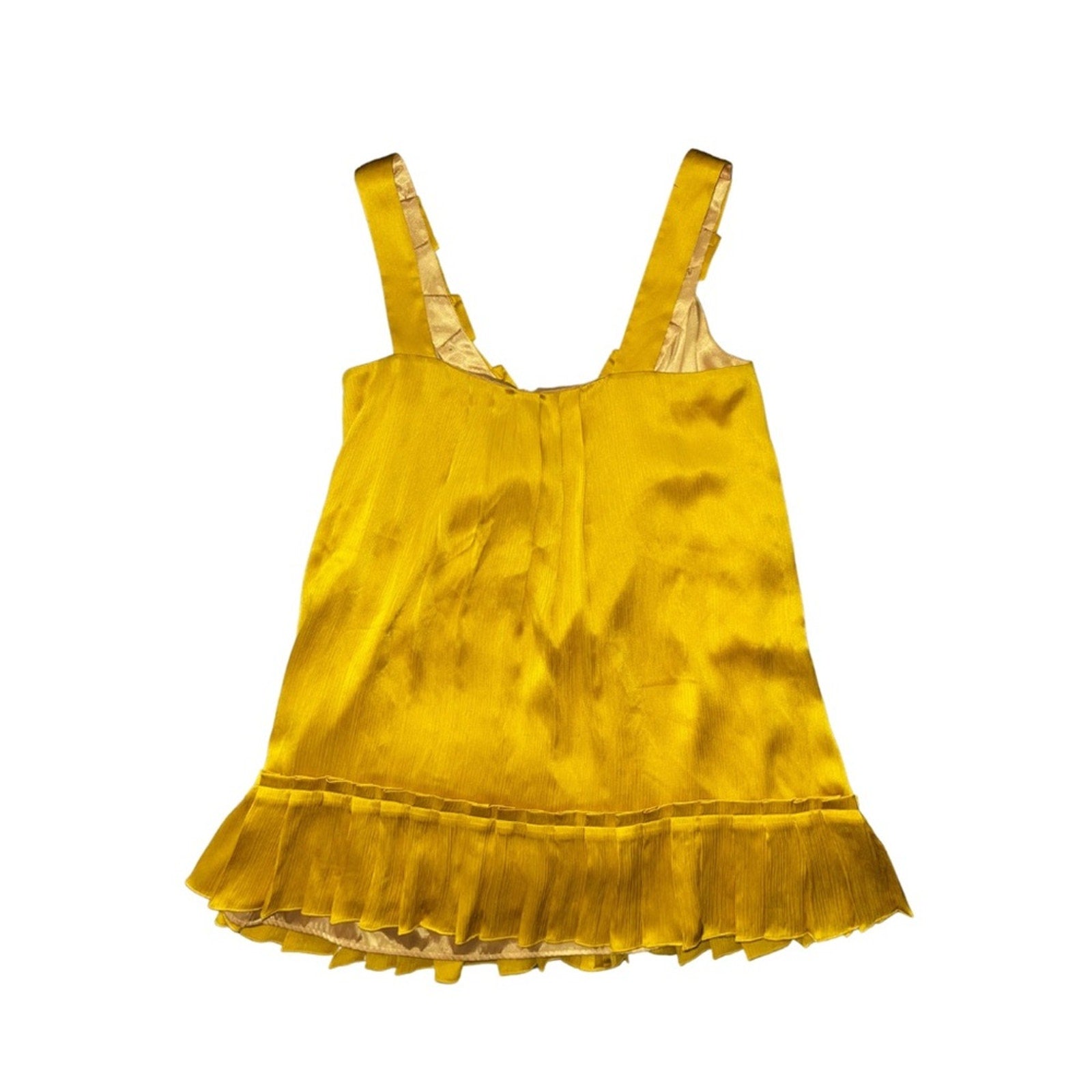 JAX Silk Babydoll Slip Dress Mustard Yellow