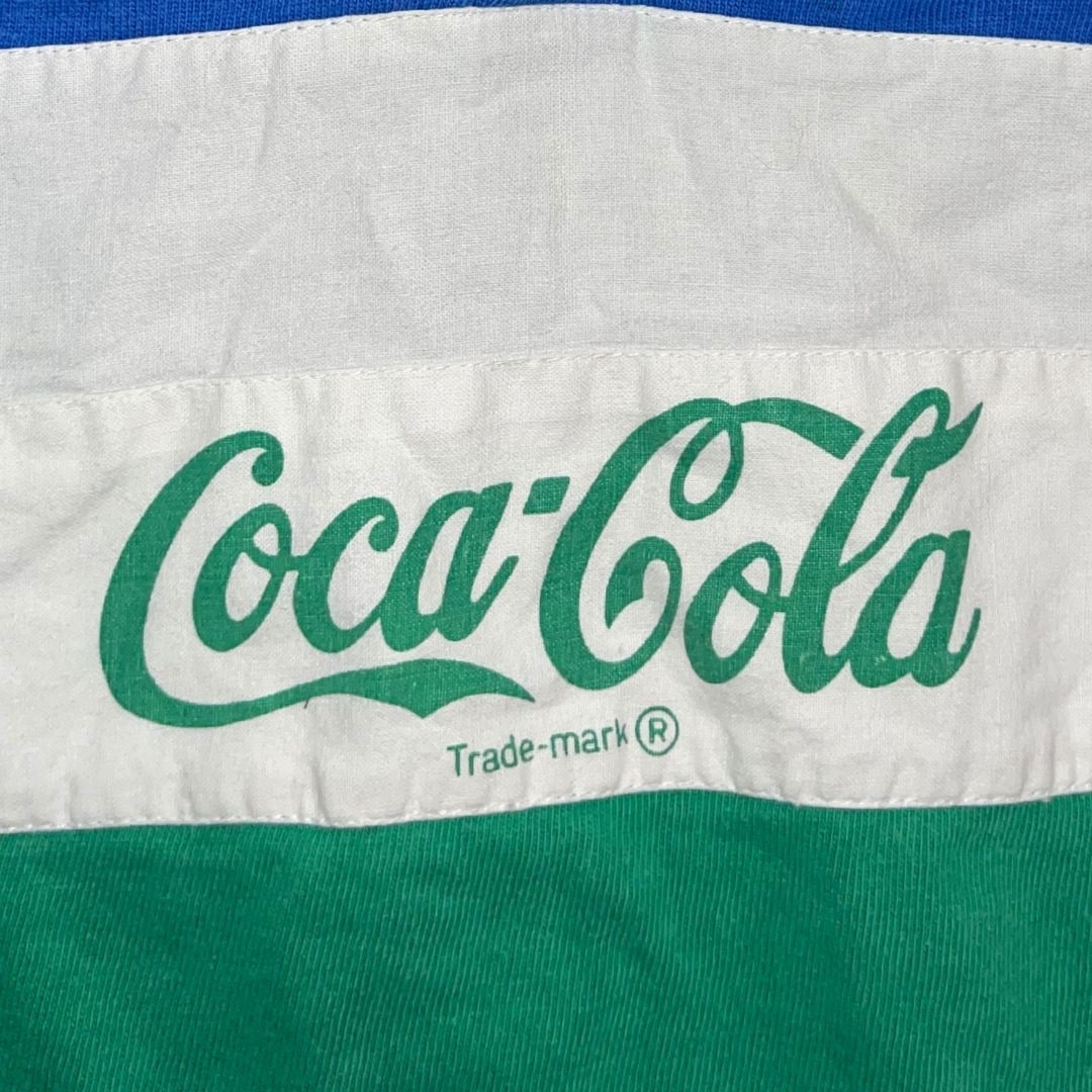 Vintage 80s 90s Coca Cola Rugby Shirt Long Sleeve Size S/M Polo Rare