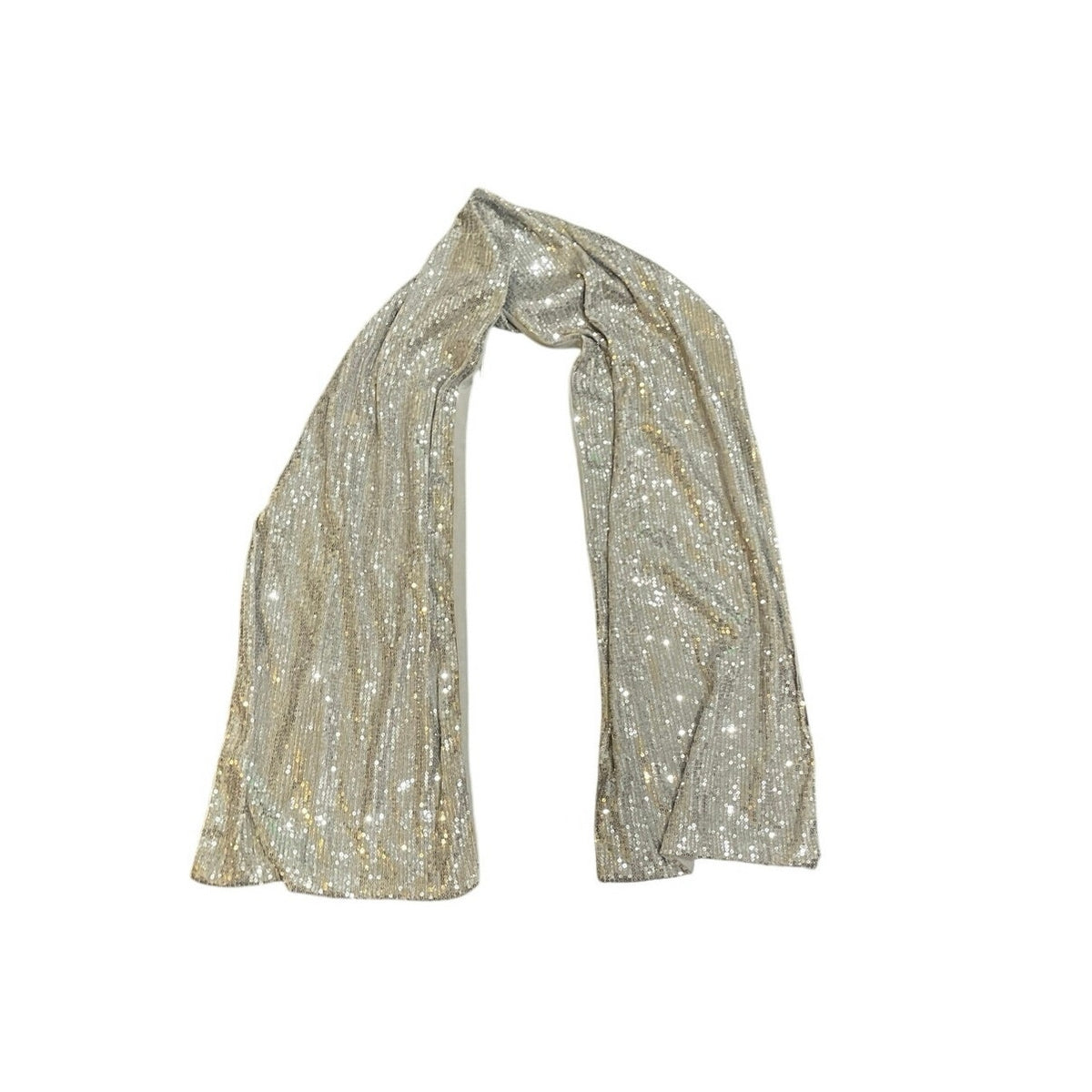 Remington Silver Metallic Glitter Sequin Scarf Wrap Holiday Festive Party Formal