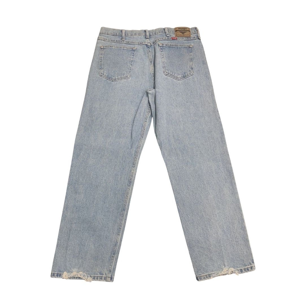 Wrangler Light Wash Denim Jeans Relaxed Fit Size 36X30 Western Cowboy Utility