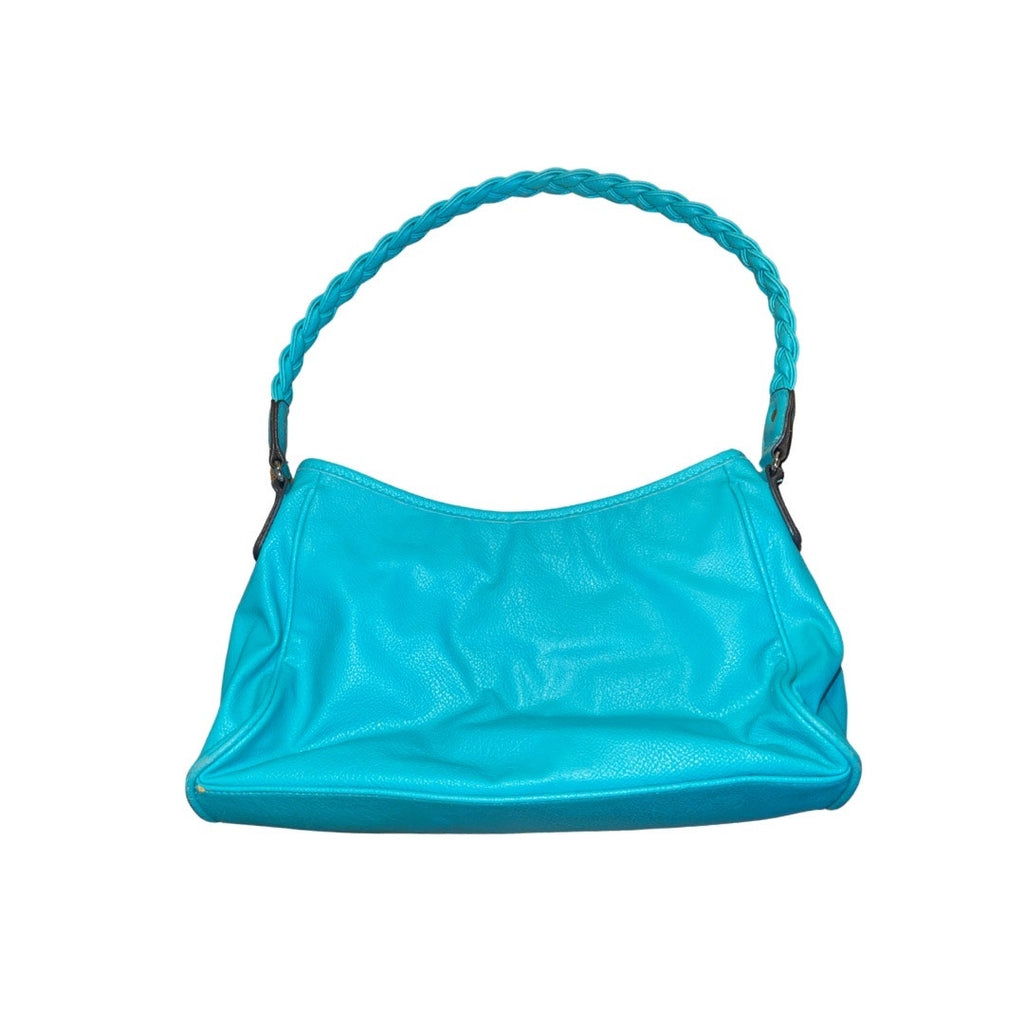 Rosetti Teal Shoulder HandBag Braided Strap Faux Leather Purse Y2K 90's 2000s