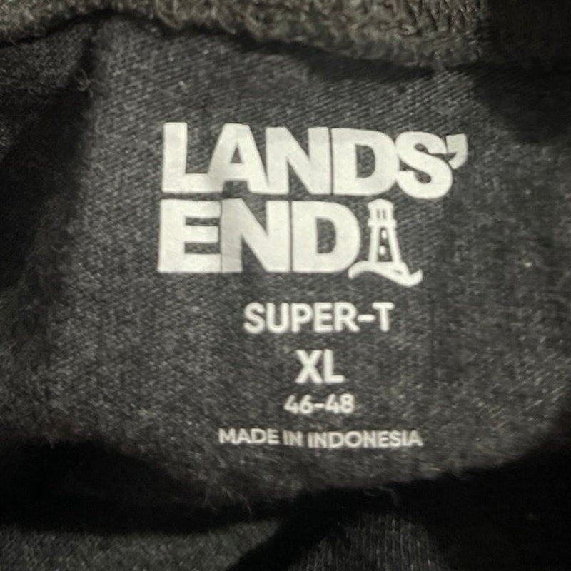 Lands' End Super T Turtleneck Gray Long Sleeve SZ XL Casual Preppy Streetwear