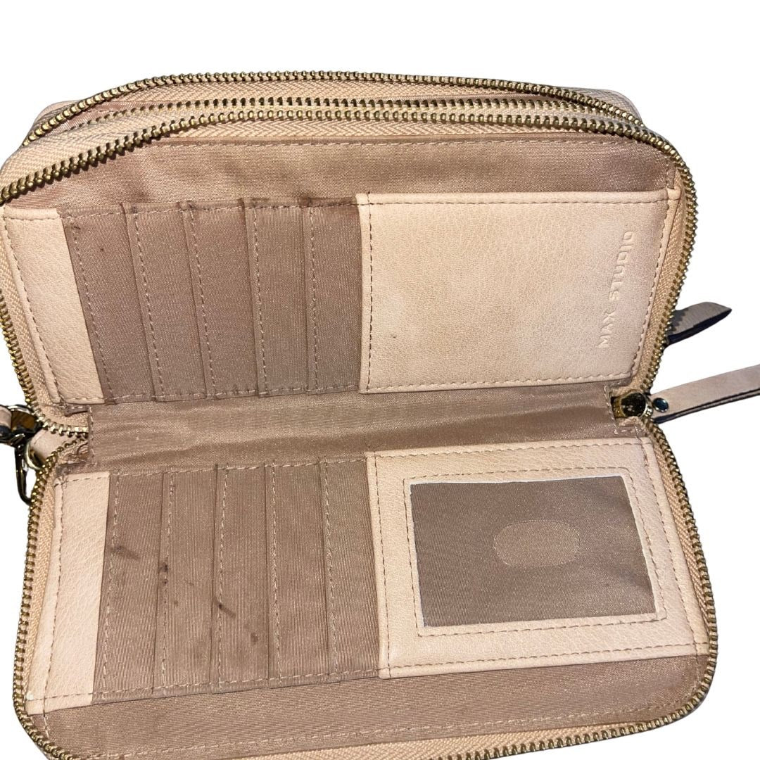 Max Studio Wristlet Wallet Full Zip Clutch Vegan leather 90s Y2K