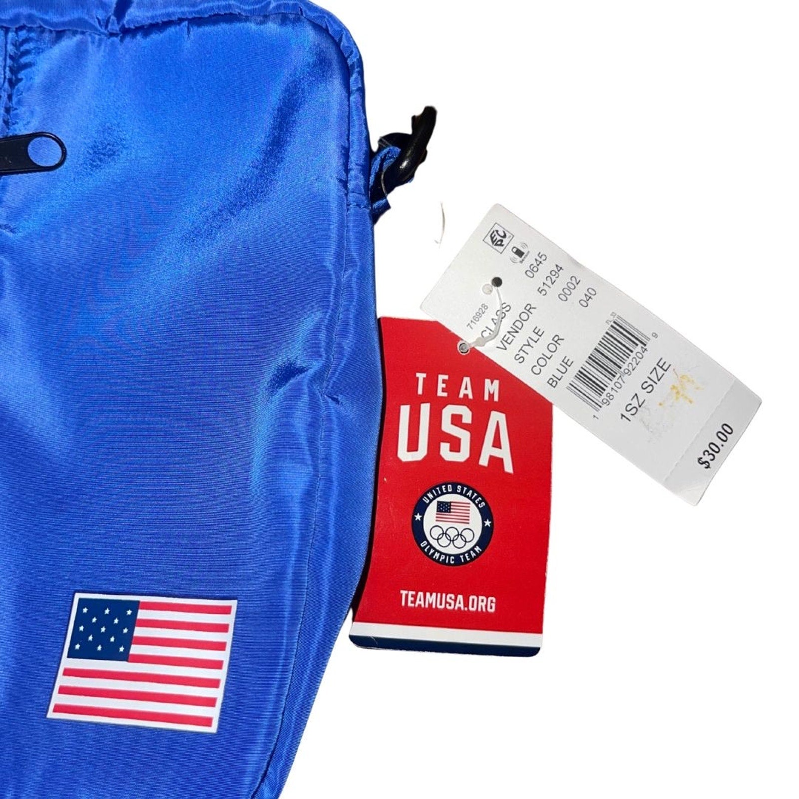 PacSun Olympics Team USA Crossbody Bag Blue Small Zipper Pocket NWT