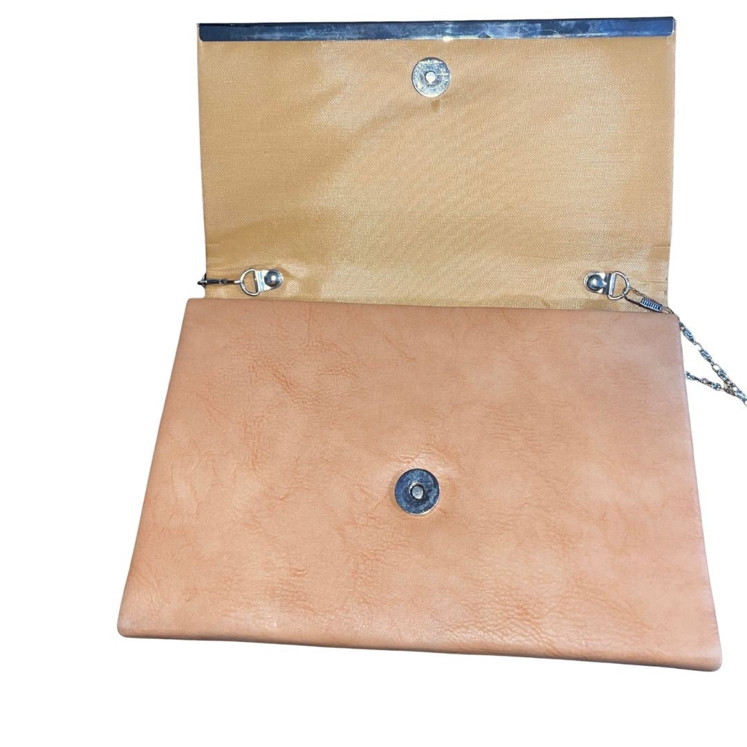 Leopard Print Clutch Bag Gold Chain Strap Crossbody Evening Purse Chic