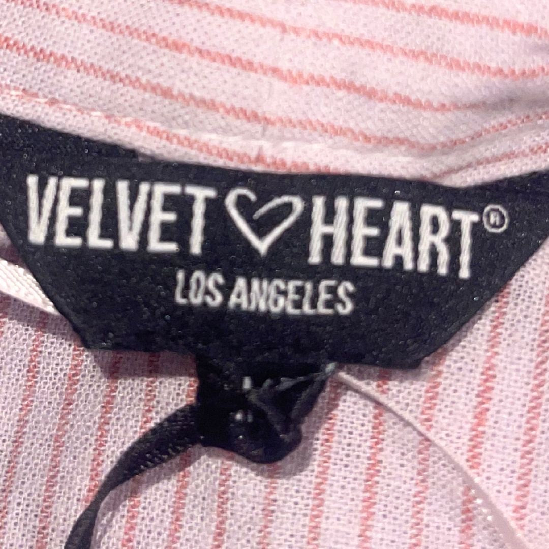 Velvet Heart Nelly Stripe Long Sleeve Belted Kimono Top Casual 100% Linen NWT