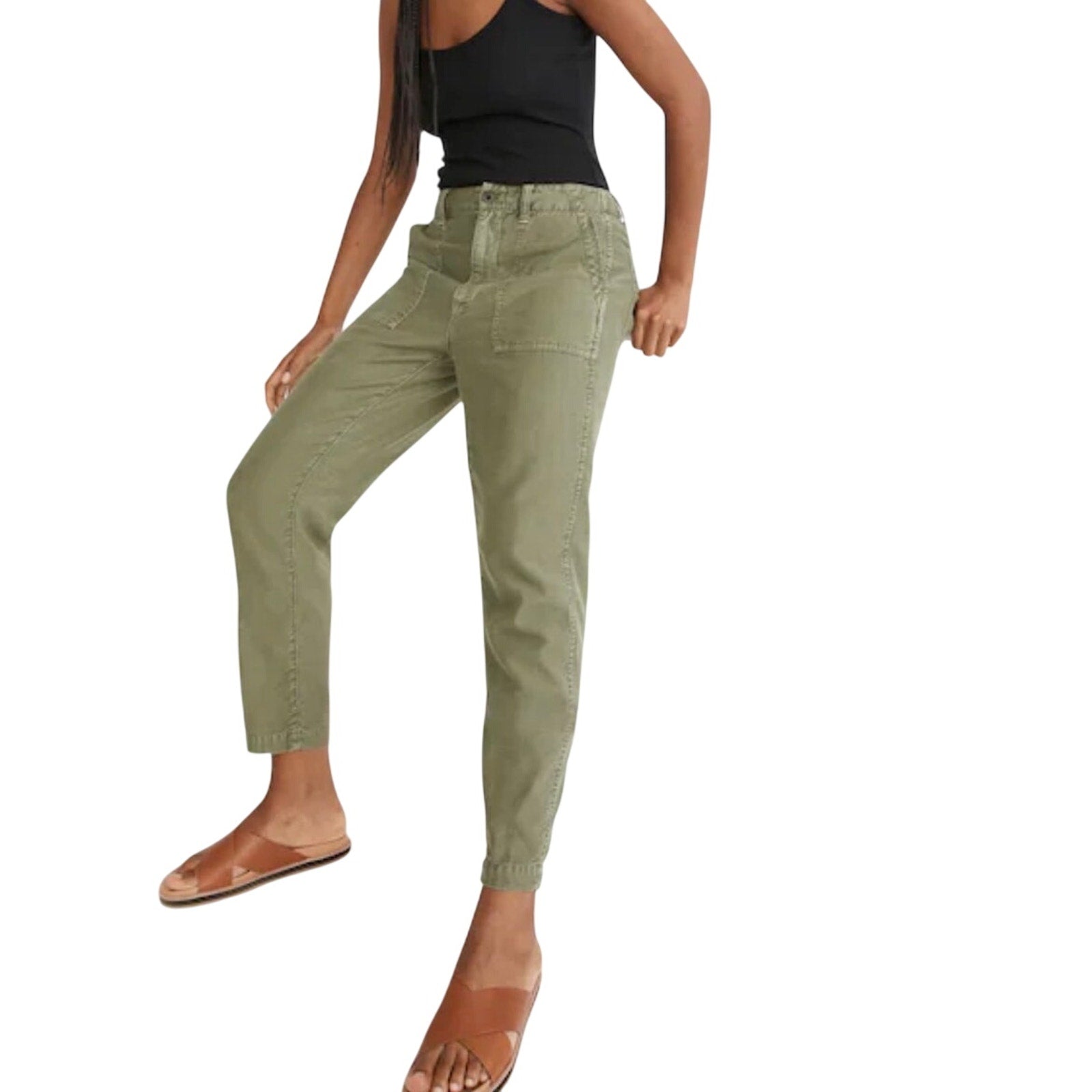 Madewell Curvy Griff Tapered Fatigue Pants 25 Vintage Inspired Relaxed Cropped