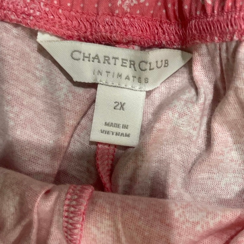 Charter Club Intimates Pink Cropped Pajamas Pants SZ 2X NWT Sleepwear Loungewear