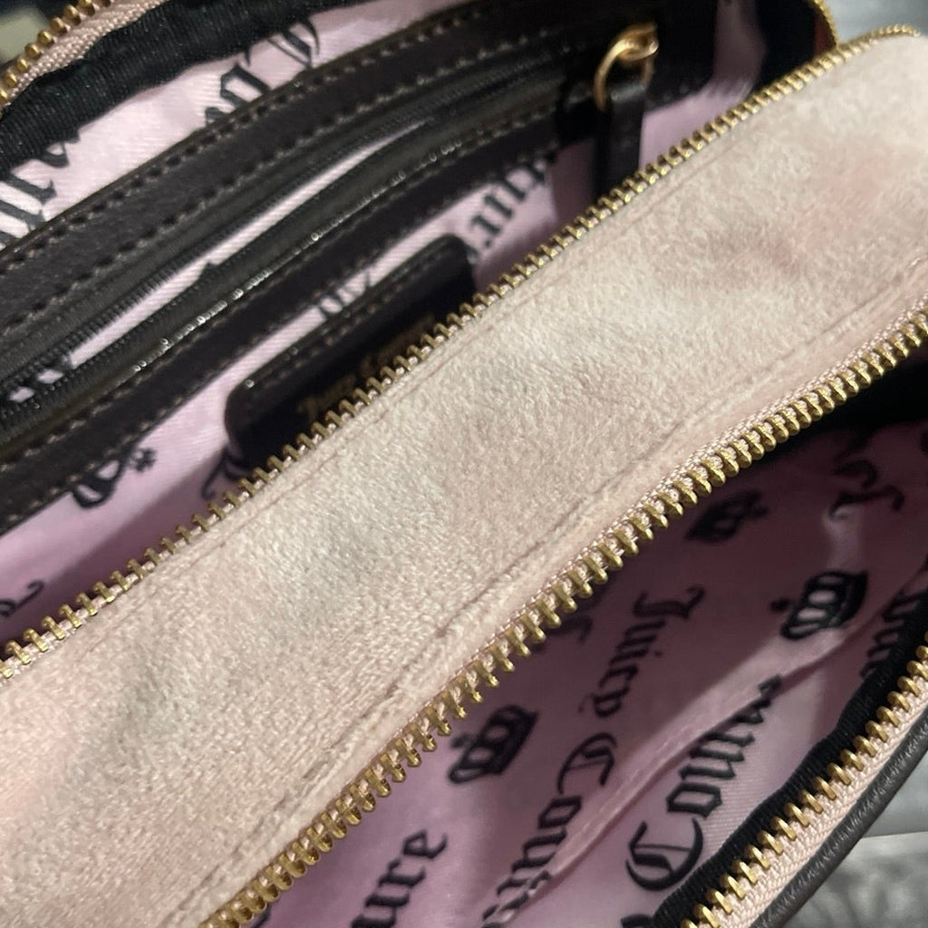 Juicy Couture Heritage Velour Camera Bag Dusty Pink Crossbody Y2K