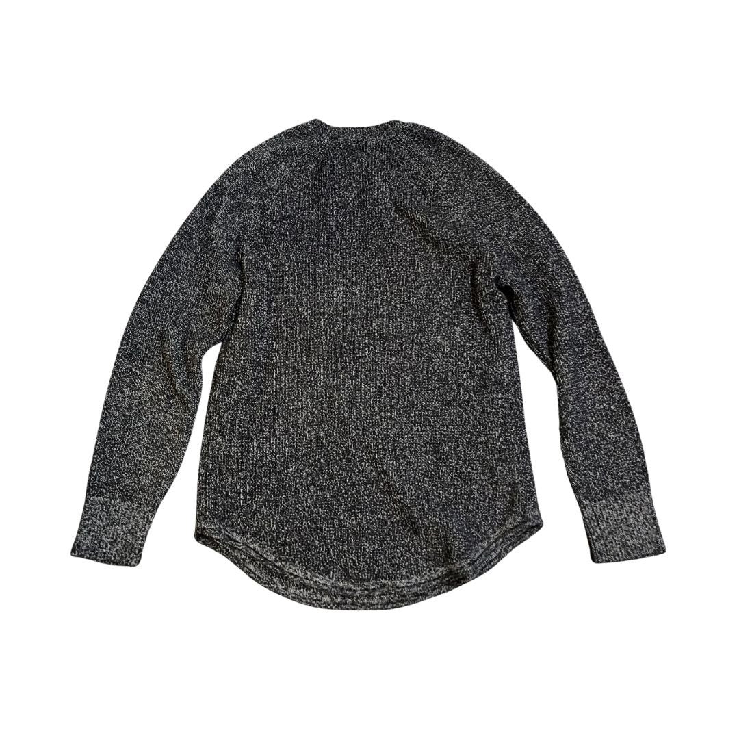 Hollister Co. Logo Men's Marbled Knit Charcoal Crewneck Sweater Size XS Y2K