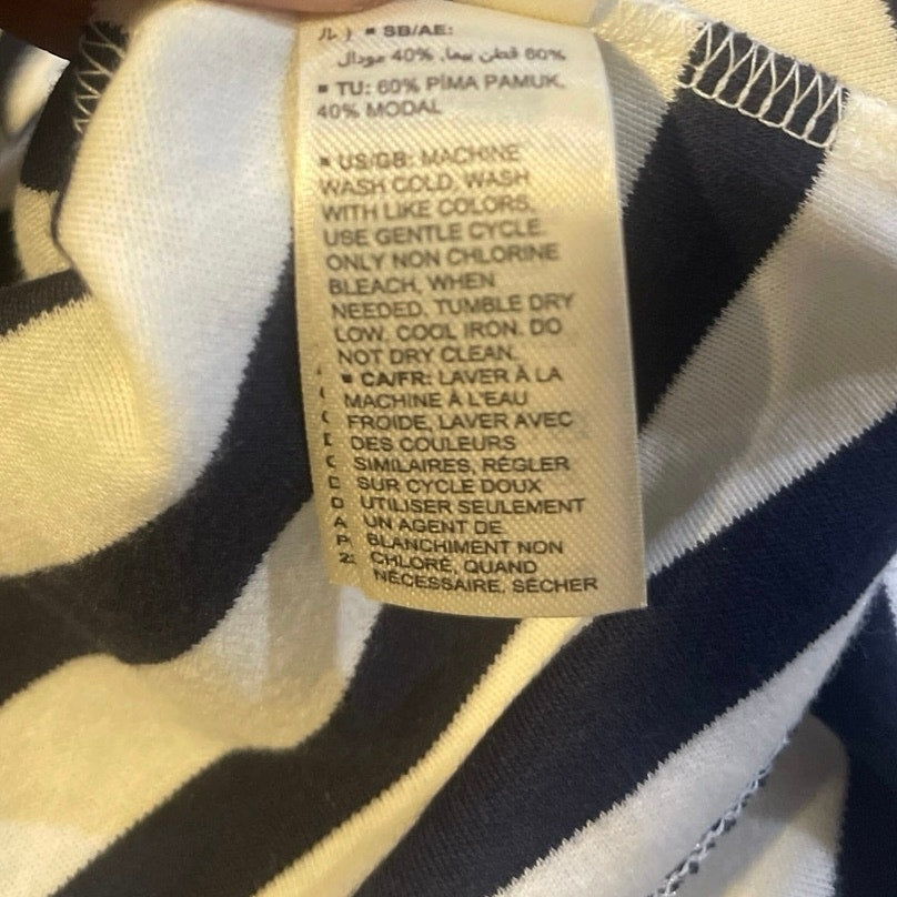 Goodthreads Blue White Stripe 3/4 Sleeve T-Shirt Dress Size M Nautical Coastal