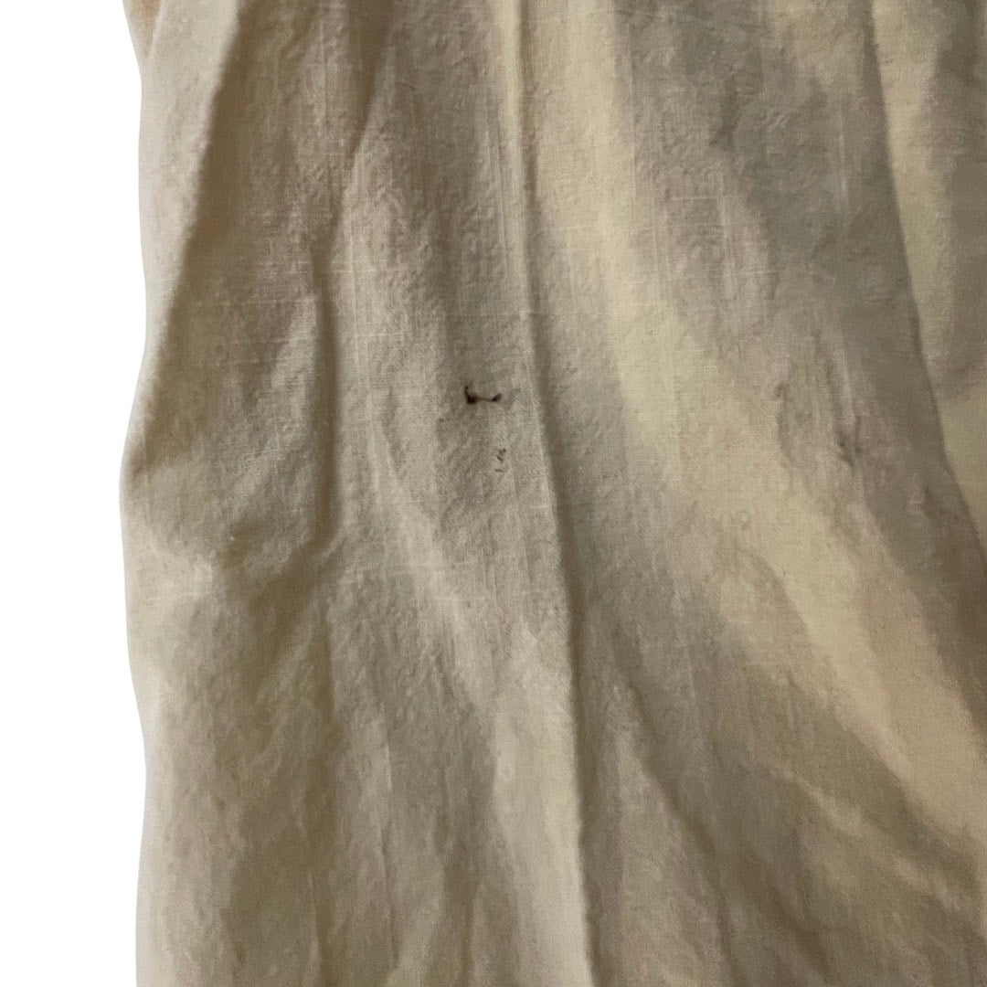 HOTOUCH Women Button Down Dress Ruffle Hem Short Sleeve Lagenlook Size M