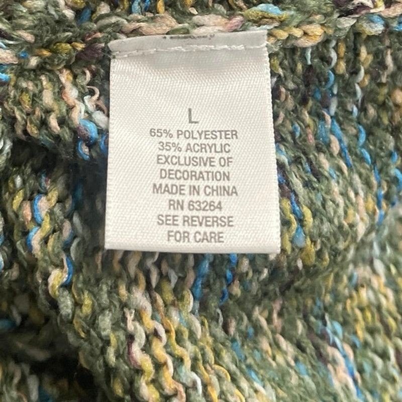 Dressbarn Crewneck Button Chunky Knit Cardigan Sweater Size Large Grandmacore