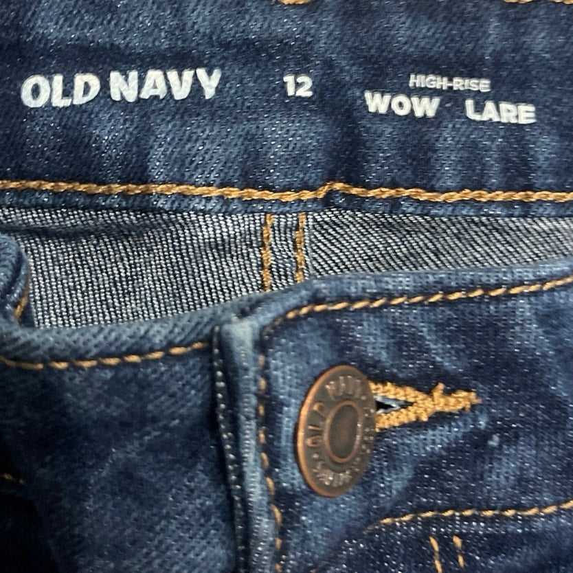 Old Navy Dark Wash Flare Bootcut High Waisted Jeans SZ 12 Casual Streetwear