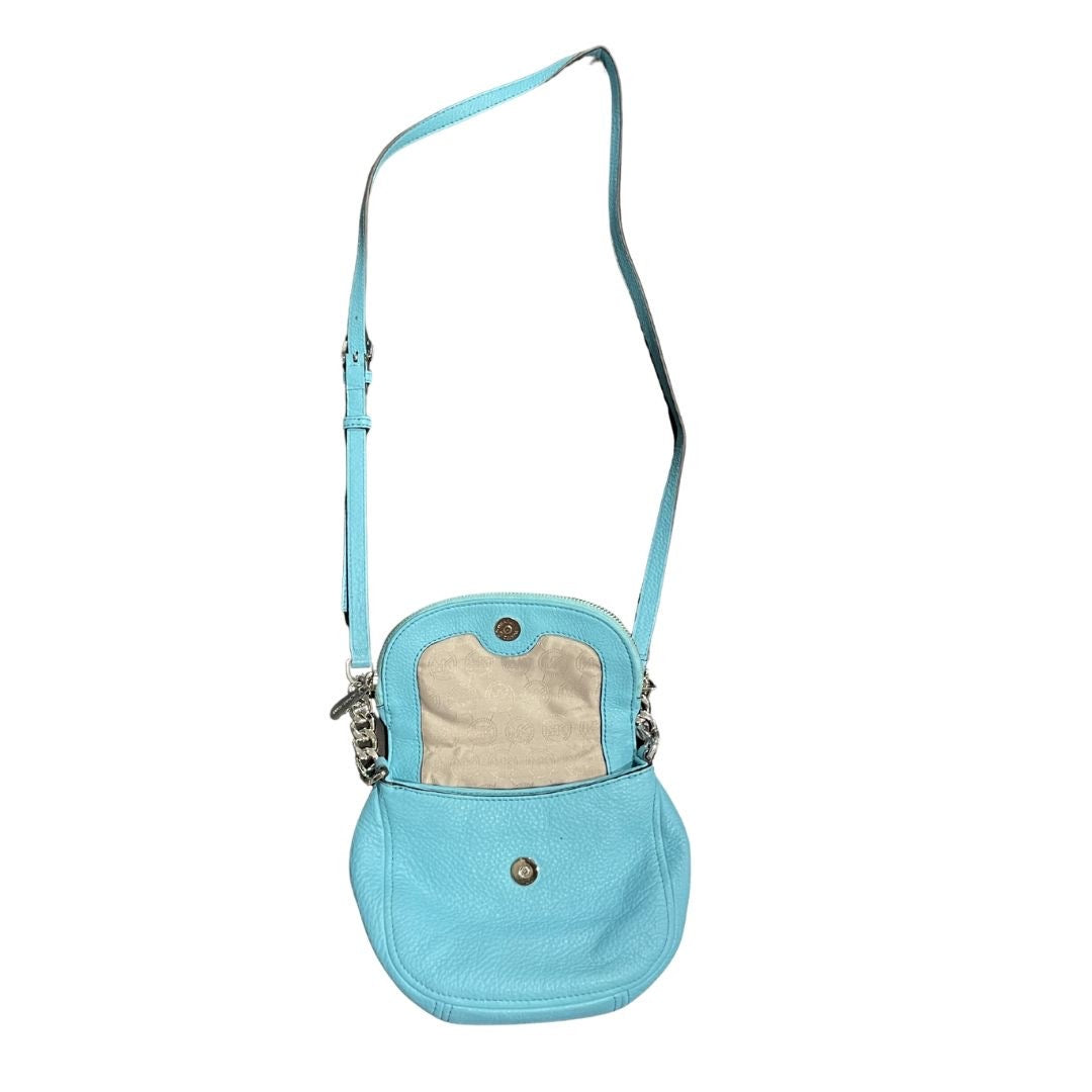 Michael Kors Teal Aqua Pebble Leather Bedford Flap Crossbody Bag Spring Summer