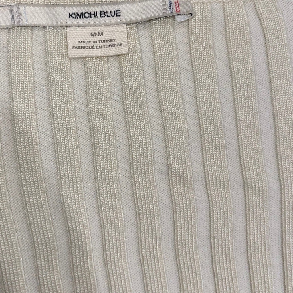 Kimchi Blue Ribbed Pointelle Button Crop Cardigan Size medium