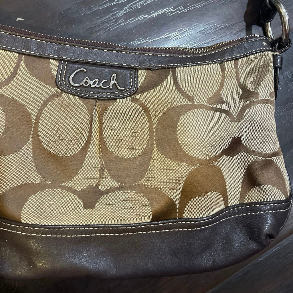 Coach Park Signature East West Duffle Canvas Brown Monogram Shoulder Bag Y2K