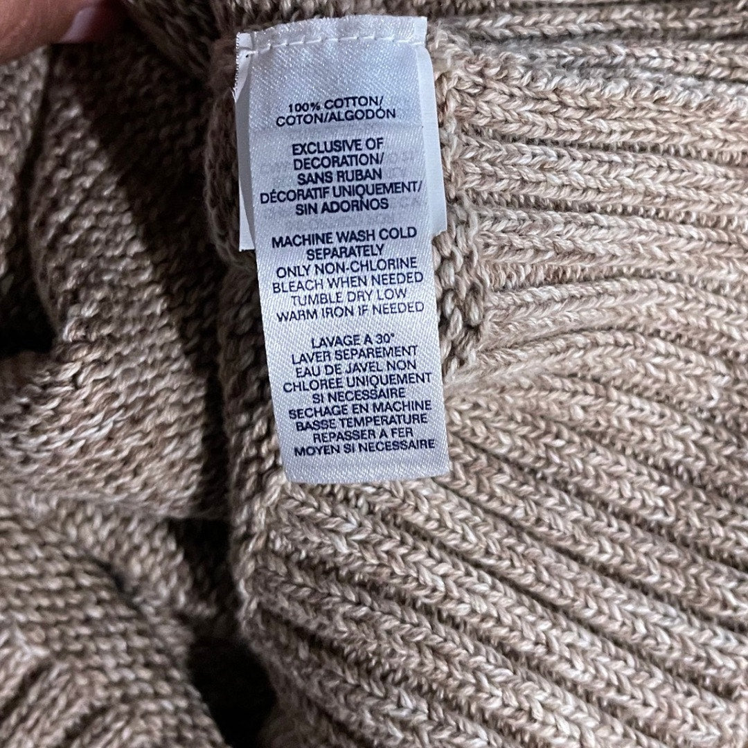 Chaps Men's Brown Quarter Button Knit Sweater Long Sleeve elbow Patch Grandpa Core Size 3XL