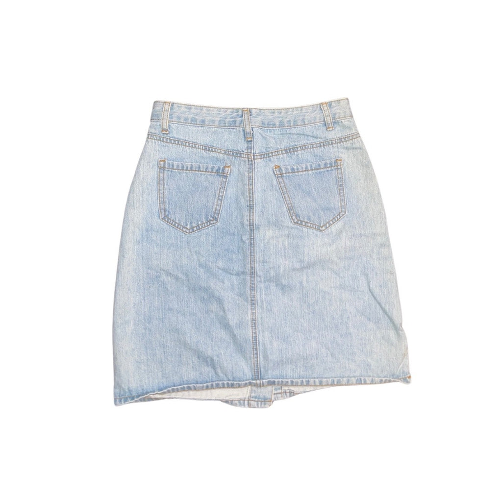 Brave Soul London Denim Studio Skirt light blue jean wash Size 10