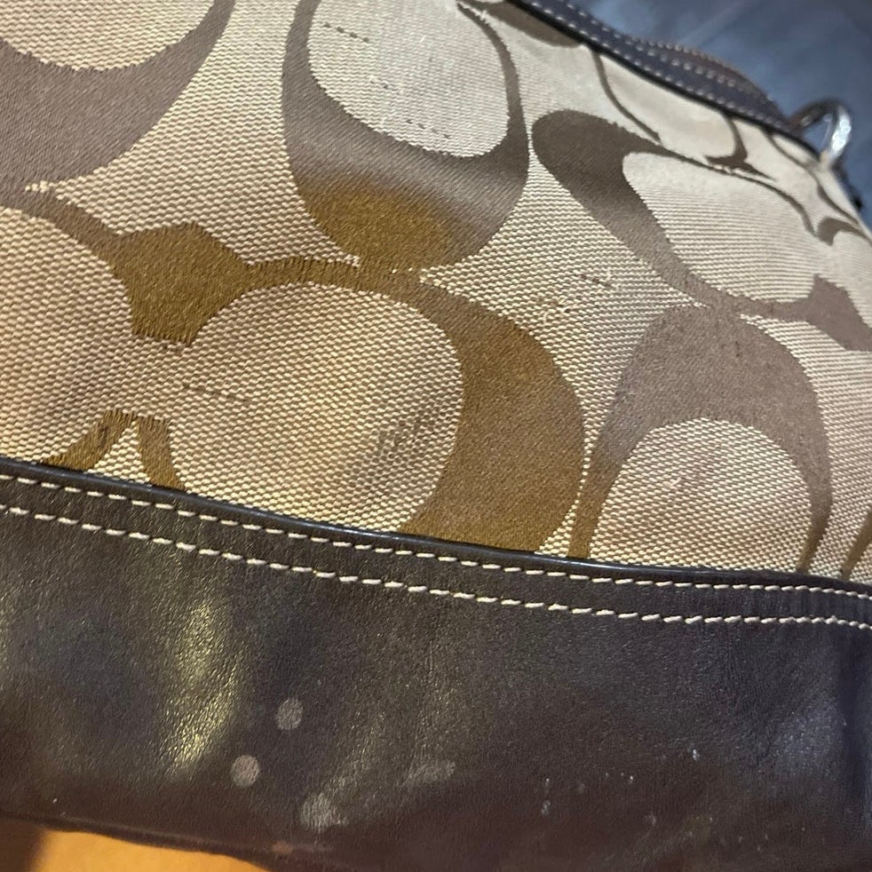 Coach Park Signature East West Duffle Canvas Brown Monogram Shoulder Bag Y2K