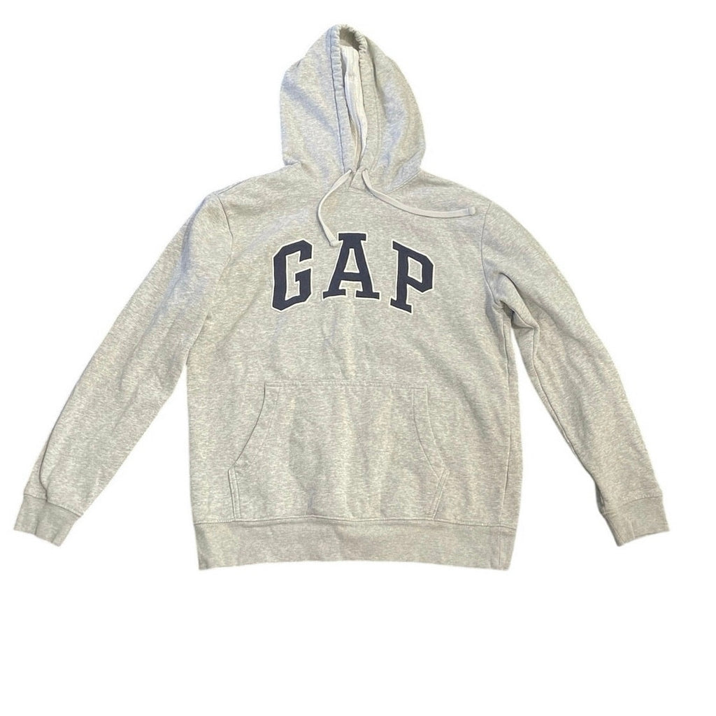 Gap Arch Logo Pullover Hoodie Sweater Heather Gray SZ S Streetwear Casual Y2K