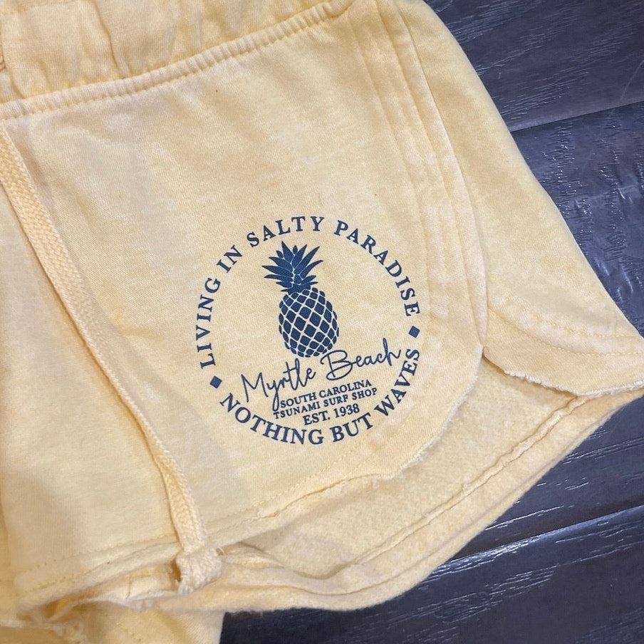 Tsunami Surf Shop Myrtle Beach Sweat Shorts SZ S Beachwear Coastal Loungewear