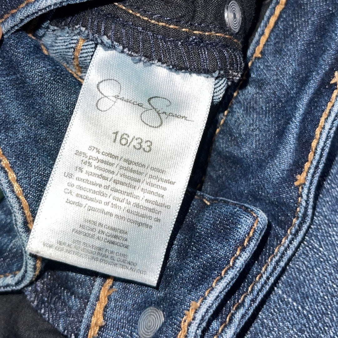 Jessica Simpson High Rise Forever Rolled Ankle Jeans Plus size 16x33 Blue Wash