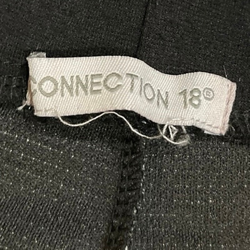Connection 18 Black White Micro Check Pattern Ankle Zipper Pull On Pants Stretch
