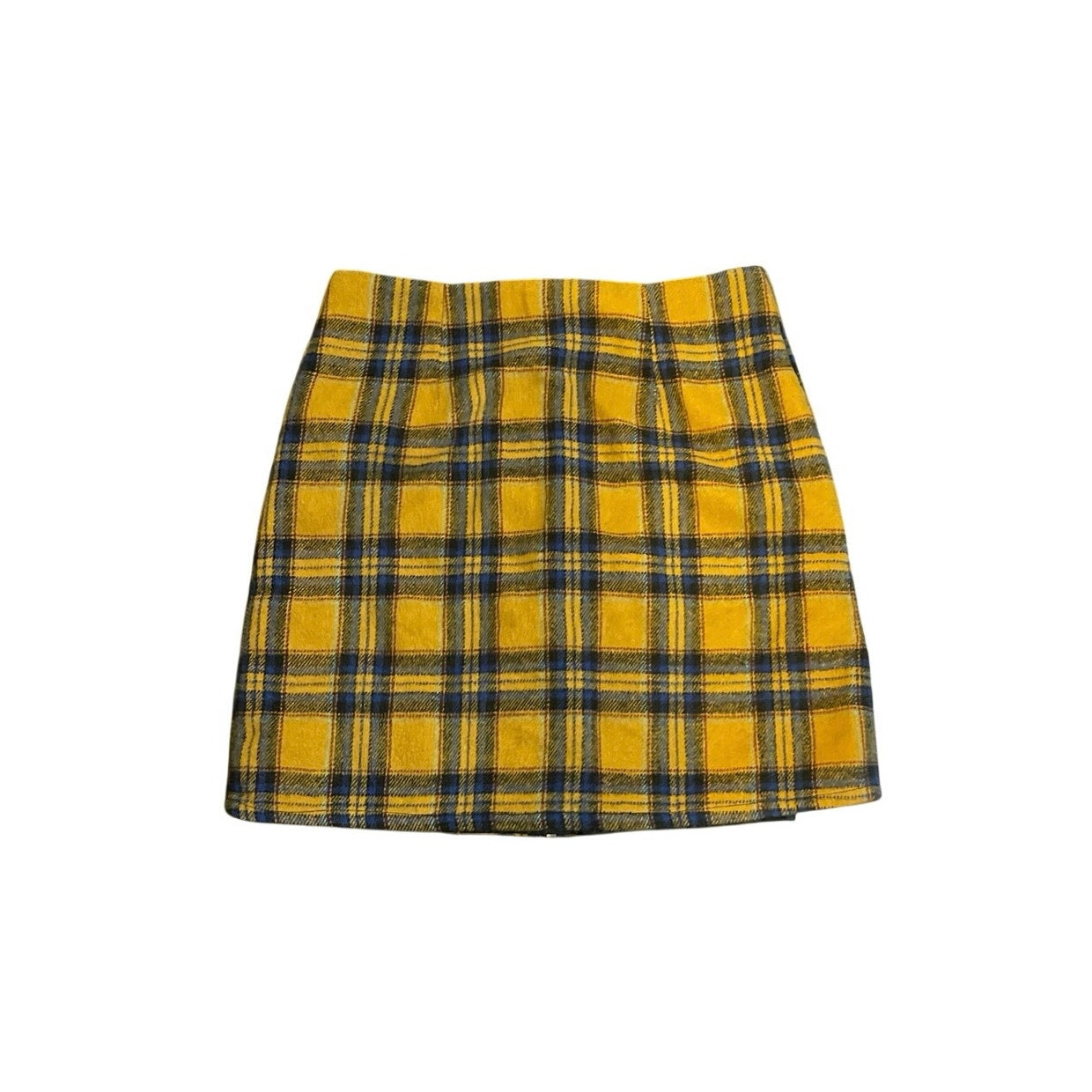 Active USA Yellow Plaid Mini Skirt SZ S Y2K Academia Preppy School Girl Clueless