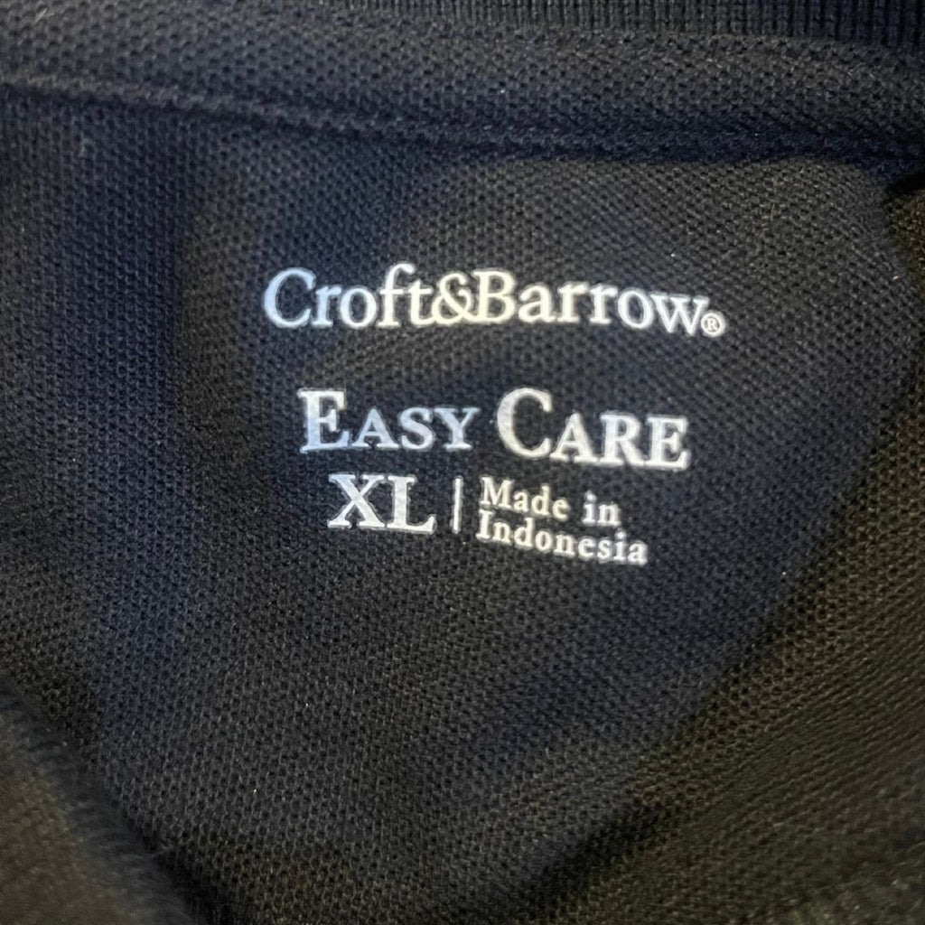 Croft & Barrow Black Polo Short Sleeve Shirt Size XL Cotton Preppy Casual